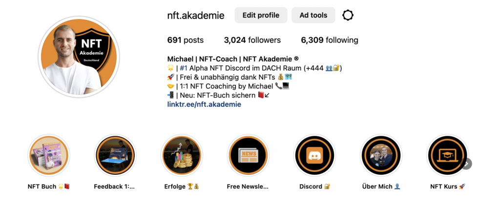 Instagram NFT Akademie Deutschland